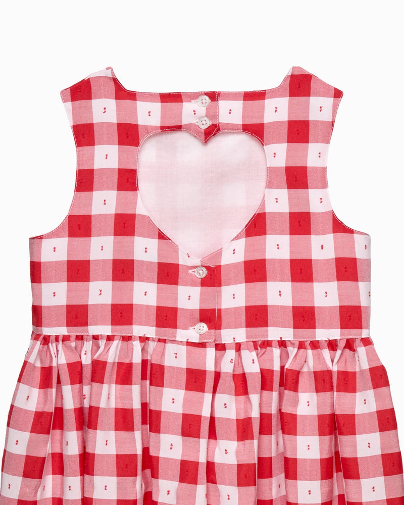 Confiture Dress Valentina Heart Dress in Red Gingham