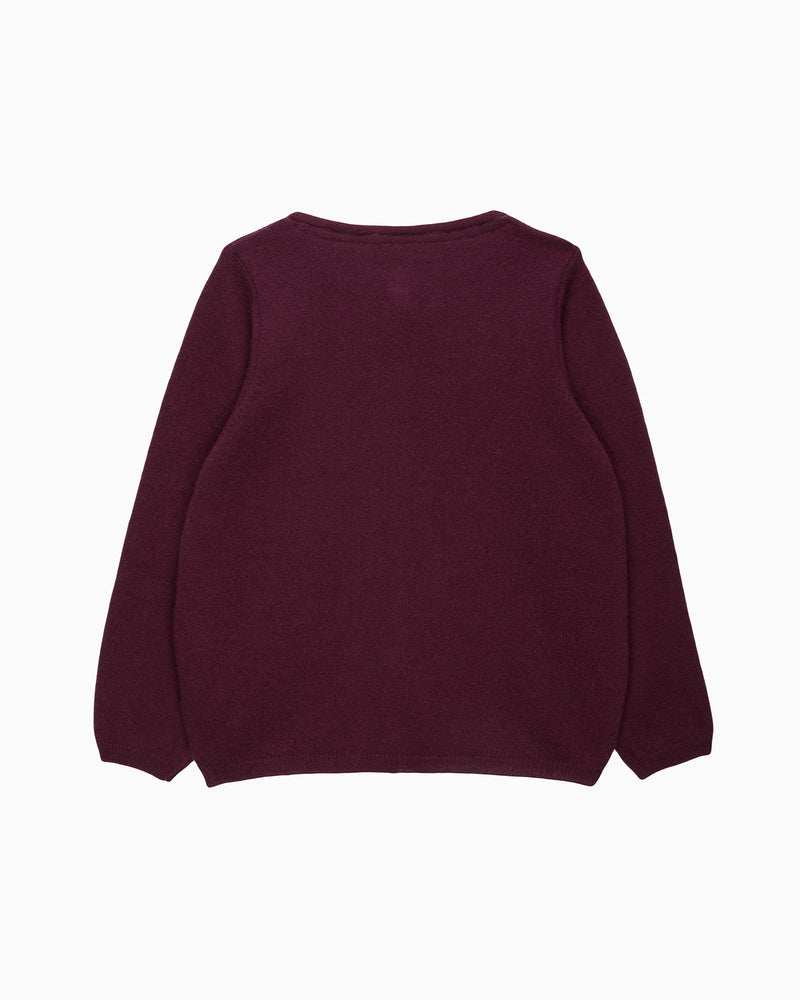 Confiture Cardigan Velvet Big Bow Cardigan in Claret
