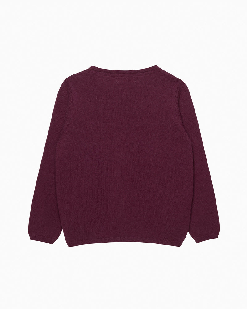 Confiture Cardigan Velvet Bow Cardigan in Claret
