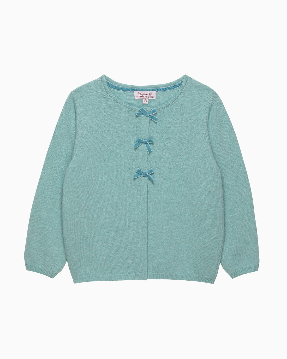 Confiture Cardigan Velvet Bow Cardigan in Sea Green