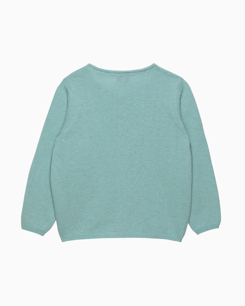 Confiture Cardigan Velvet Bow Cardigan in Sea Green