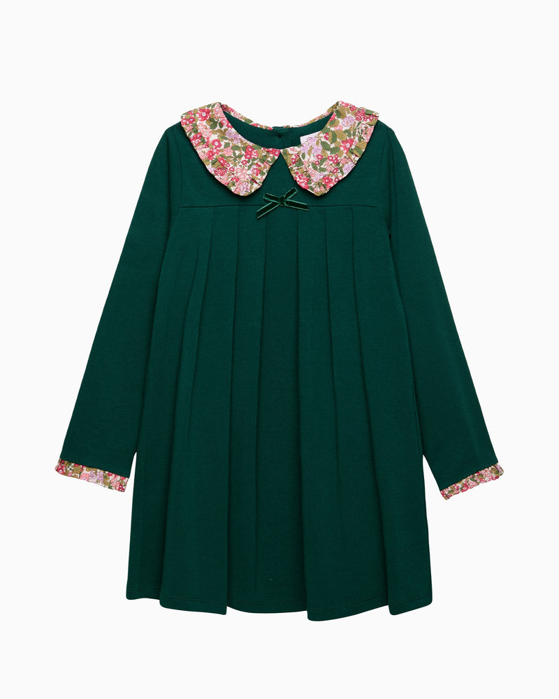 Lily Rose Dress Violet Pie Crust Dress in Forest Green