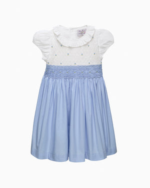 Lily Rose Dress Willow Hand Smocked Dress in Cornflower