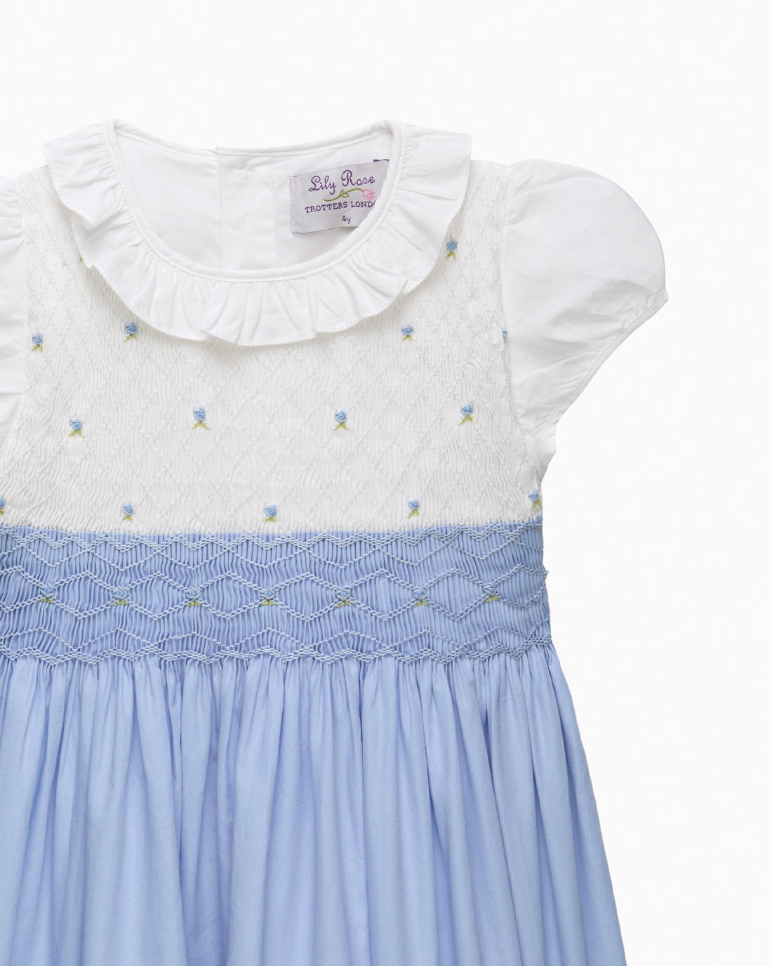 Lily Rose Dress Willow Hand Smocked Dress in Cornflower