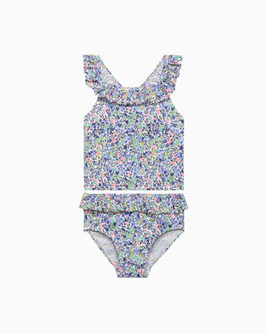 Hampton Swim Swimsuit Frill Tankini in Neon Wiltshire