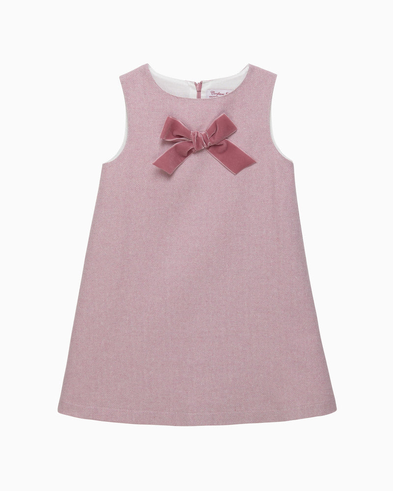 Confiture Dress Georgina Bow Dress in Pink Herringbone