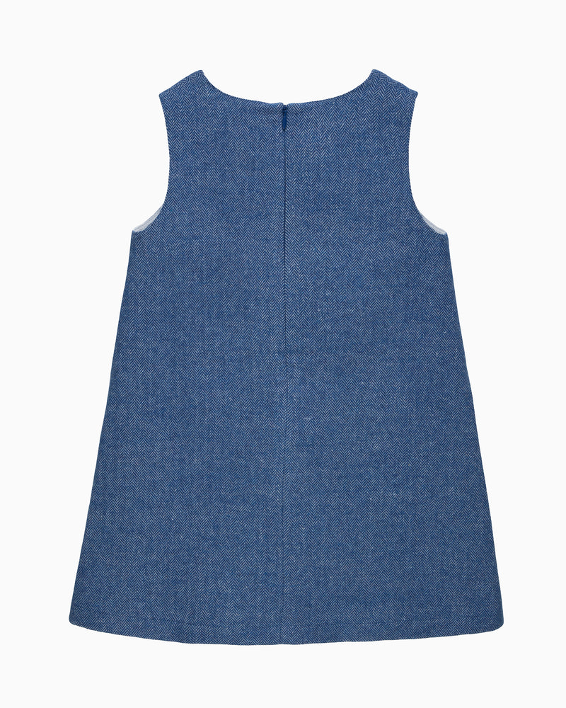 Georgina Bow Dress in Blue