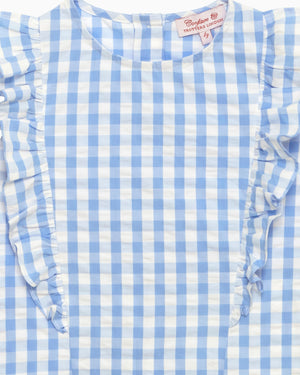 Confiture Top Ruffle Top in Blue Gingham
