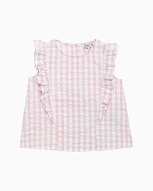 Confiture Top Ruffle Top in Pink Gingham