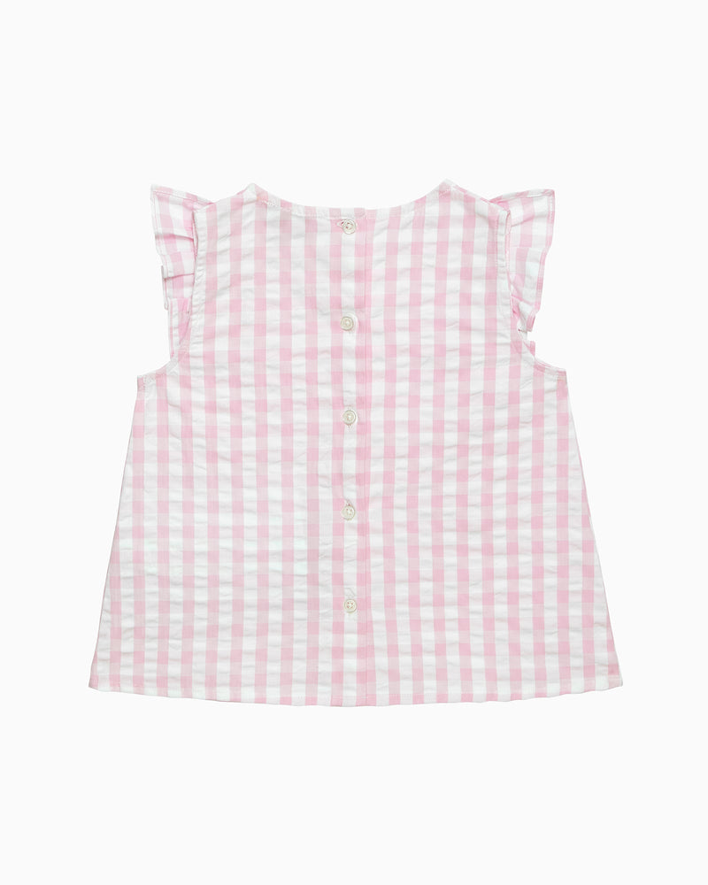 Confiture Top Ruffle Top in Pink Gingham