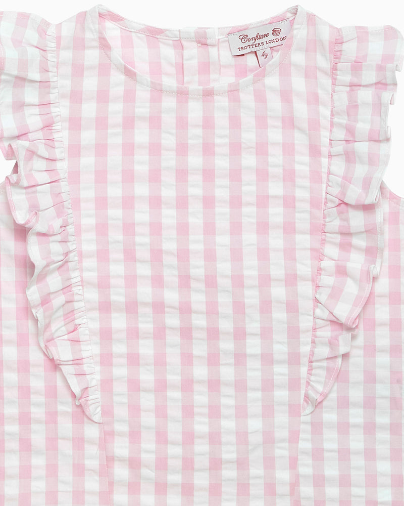 Confiture Top Ruffle Top in Pink Gingham