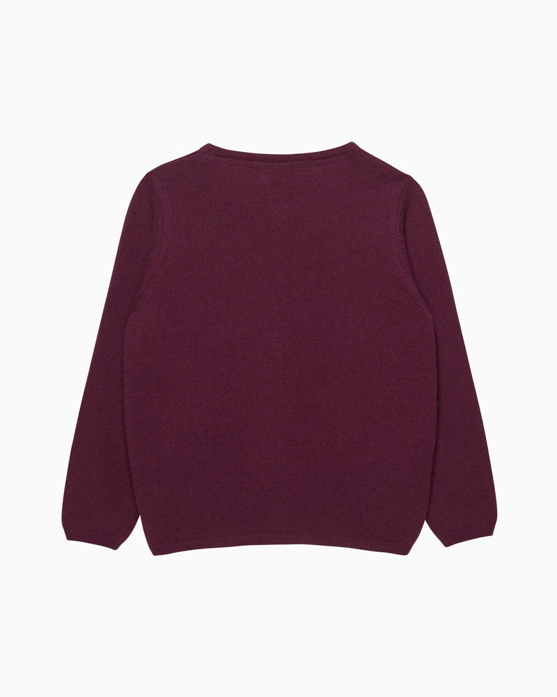 Confiture Cardigan Velvet Bow Cardigan in Claret