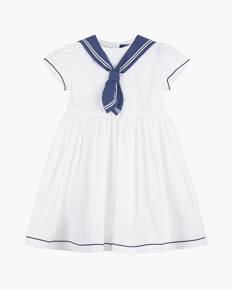 Trotters Heritage Dress Philippa Sailor Dress in White