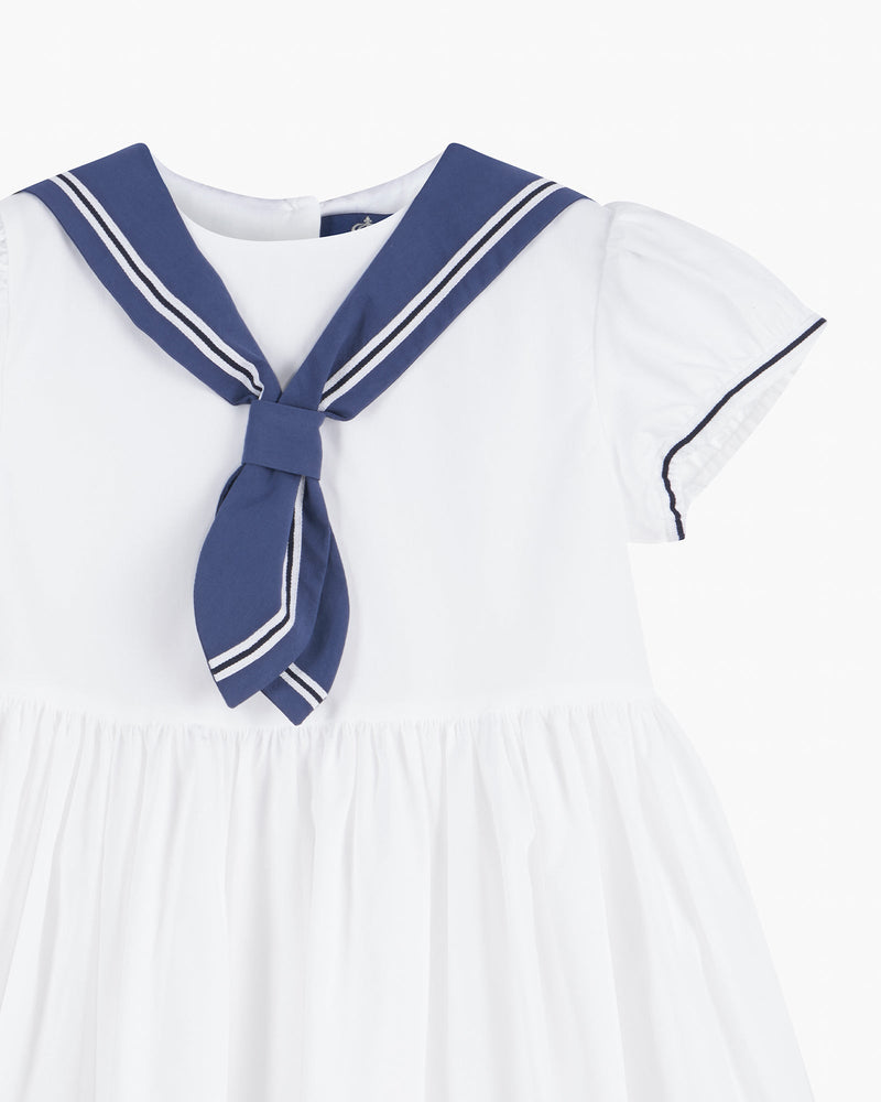 Trotters Heritage Dress Philippa Sailor Dress in White