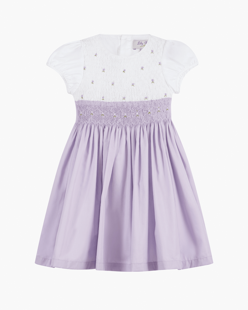 Lily Rose Dress Rose Hand Smocked Dress in Lilac