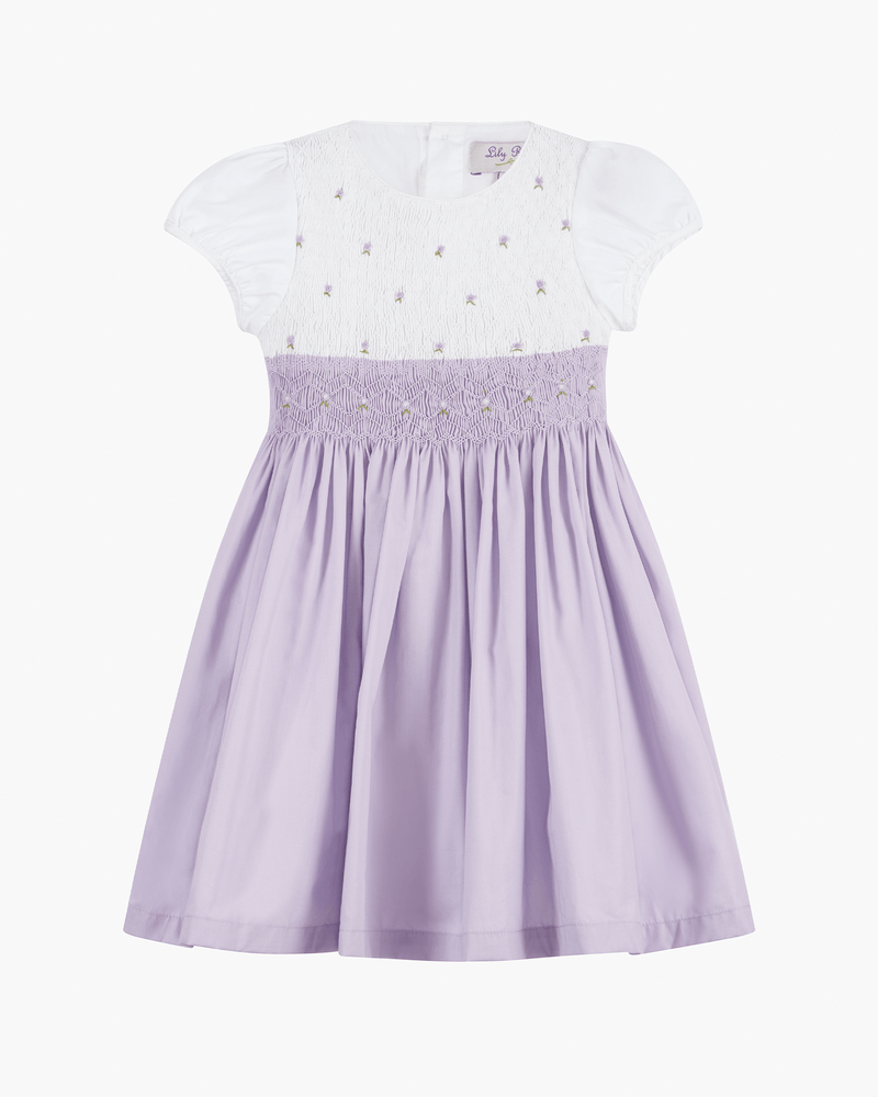 Lily Rose Dress Rose Hand Smocked Dress in Lilac