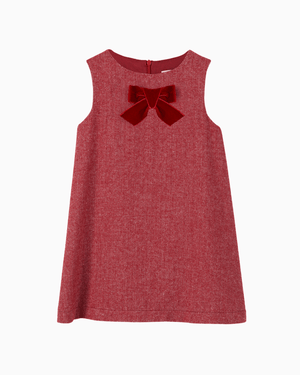 Confiture Dress Georgina Bow Dress in Red Herringbone