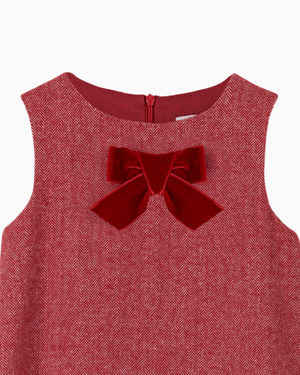 Confiture Dress Georgina Bow Dress in Red Herringbone