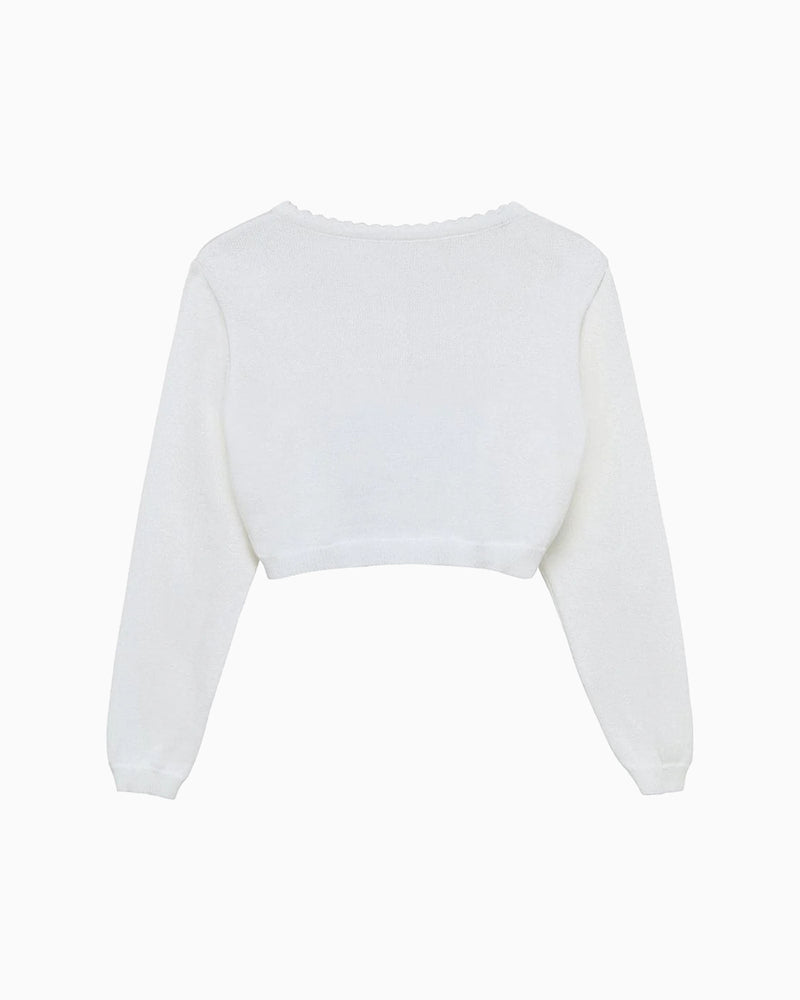 Confiture Cardigan Sophie Cropped Cardigan in White