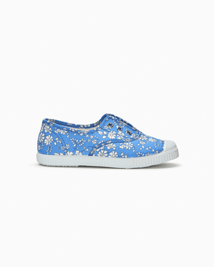 Hampton Canvas Canvas Shoes Hampton Canvas Plum Print Plimsolls in Blue Capel