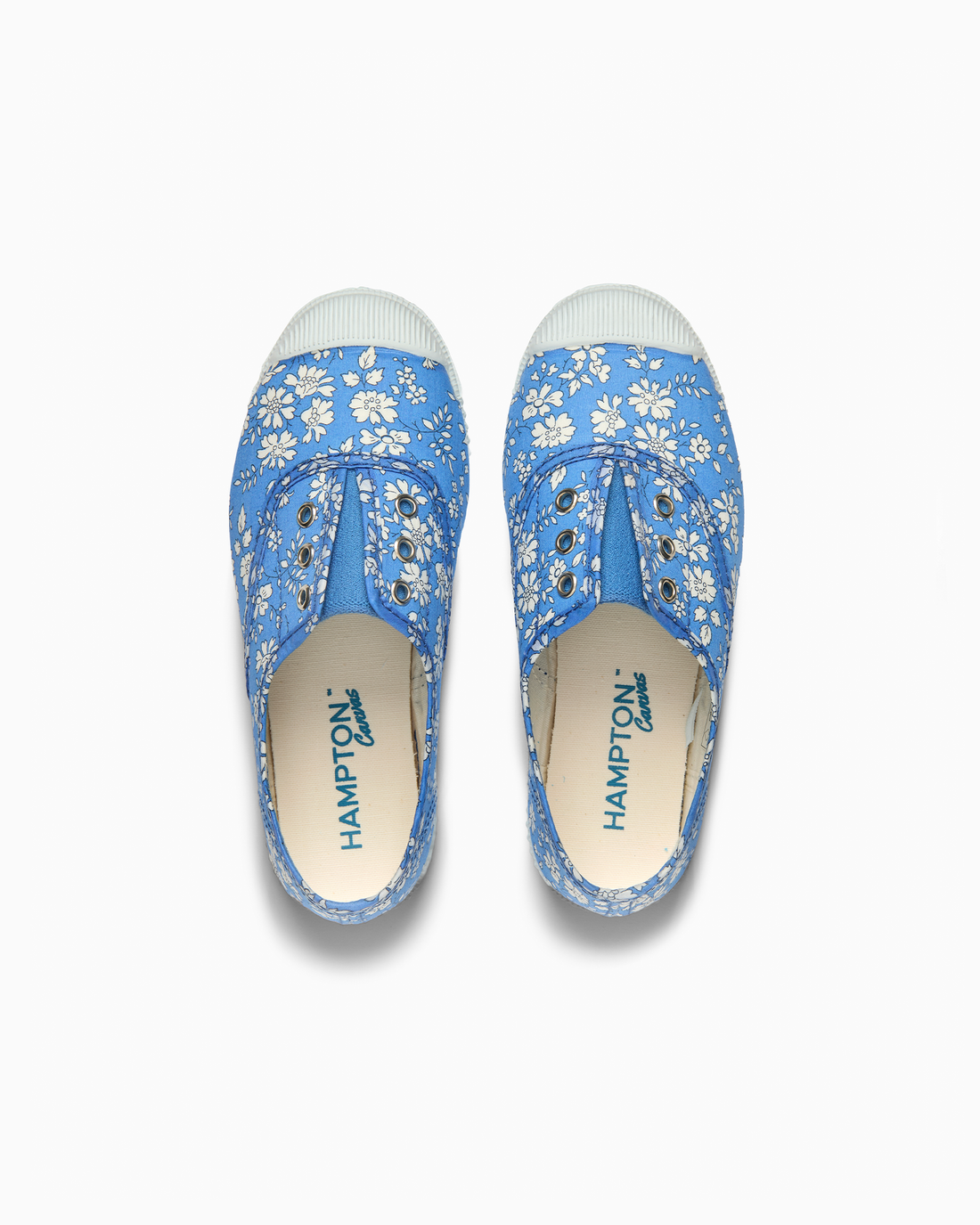 Hampton Canvas Canvas Shoes Hampton Canvas Plum Print Plimsolls in Blue Capel