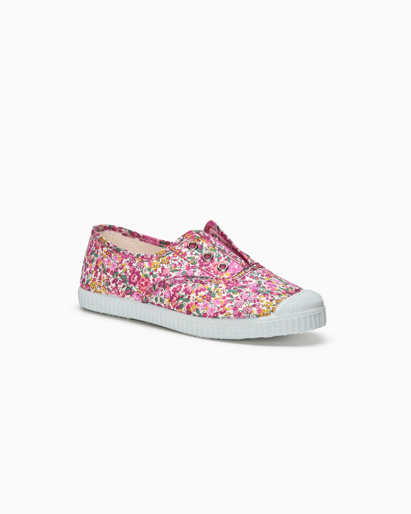Hampton Canvas Canvas Shoes Hampton Canvas Plum Print Plimsolls in Emma & Georgina