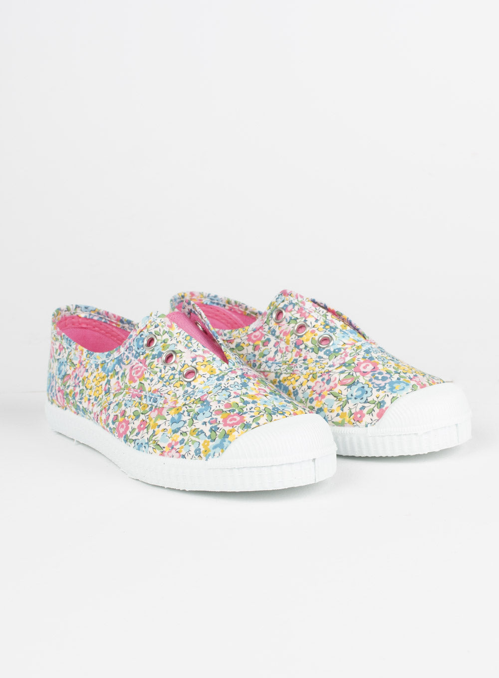 Hampton Canvas Canvas Shoes Hampton Canvas Plum Print Plimsolls in Emma & Georgina