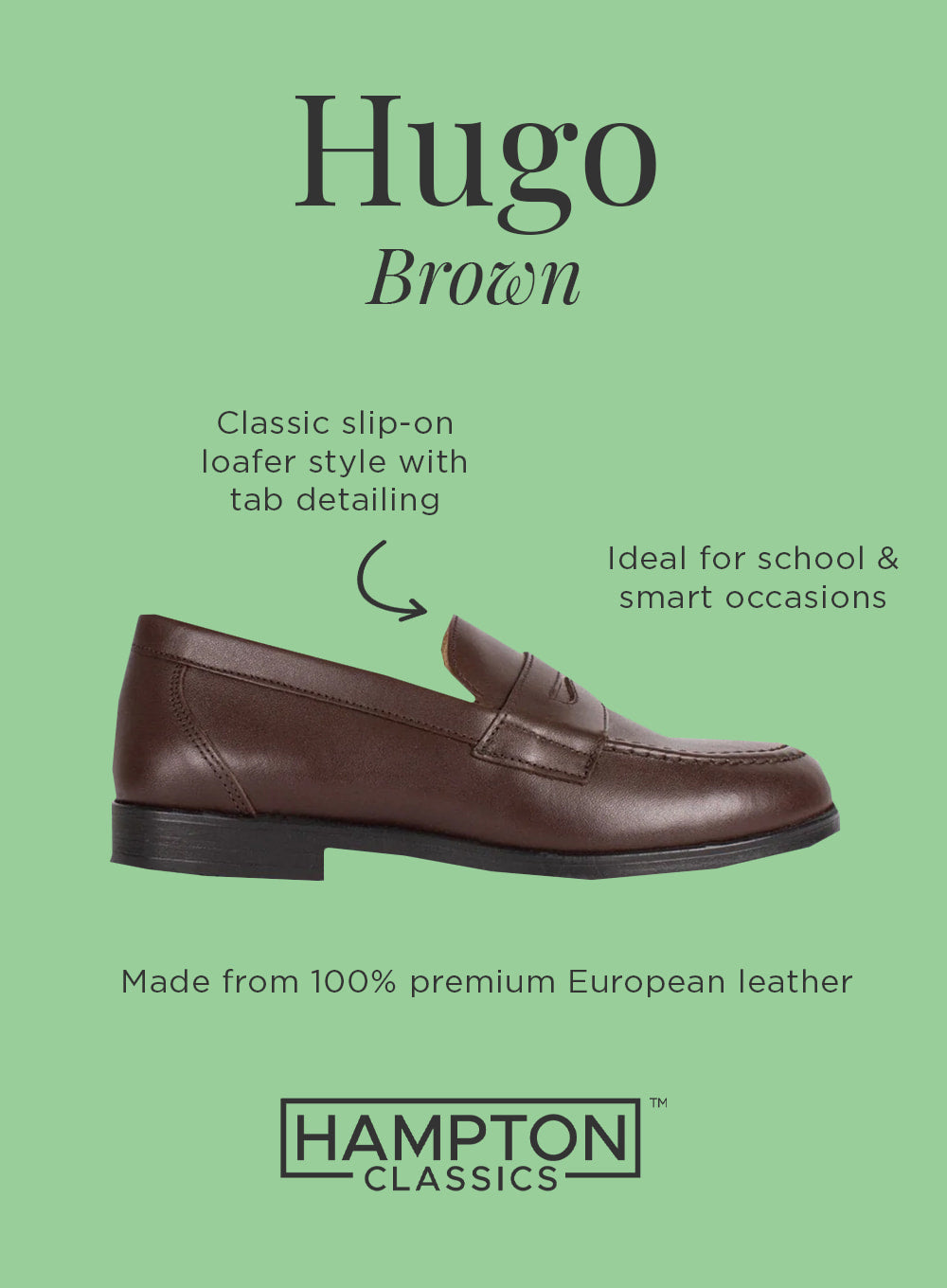 Hampton Classics School Shoes Hampton Classics Hugo Loafer in Brown