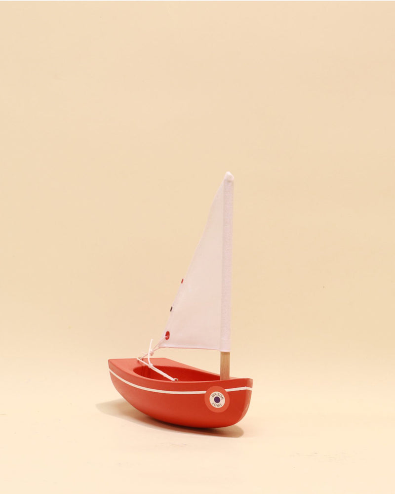 Maison Tirot Wooden Toys Maison Tirot Boat Le Bachi - Red