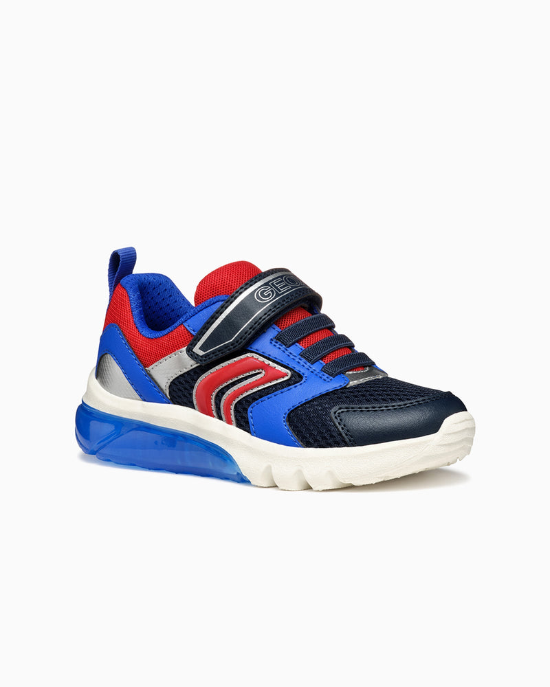 Geox Trainers Geox Ciberdron Light Up Boys Trainers in Navy/ Dark Red