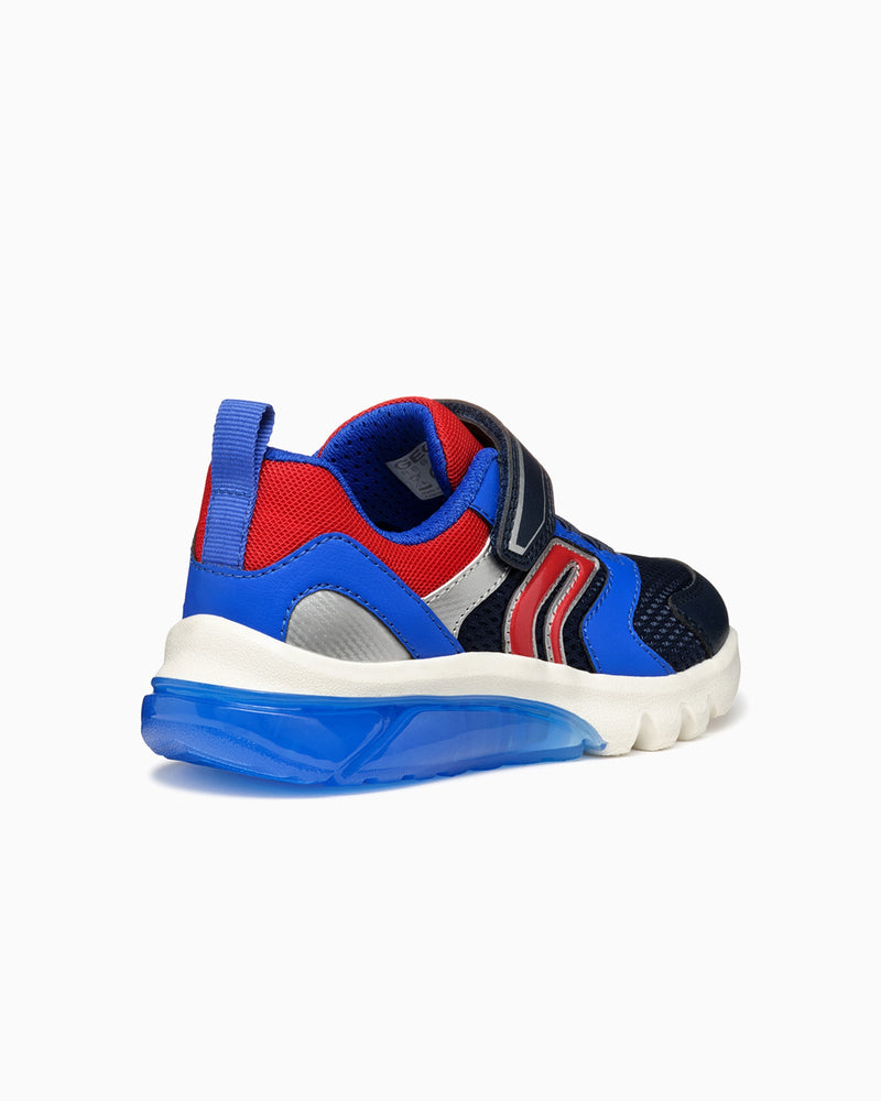 Geox Trainers Geox Ciberdron Light Up Boys Trainers in Navy/ Dark Red