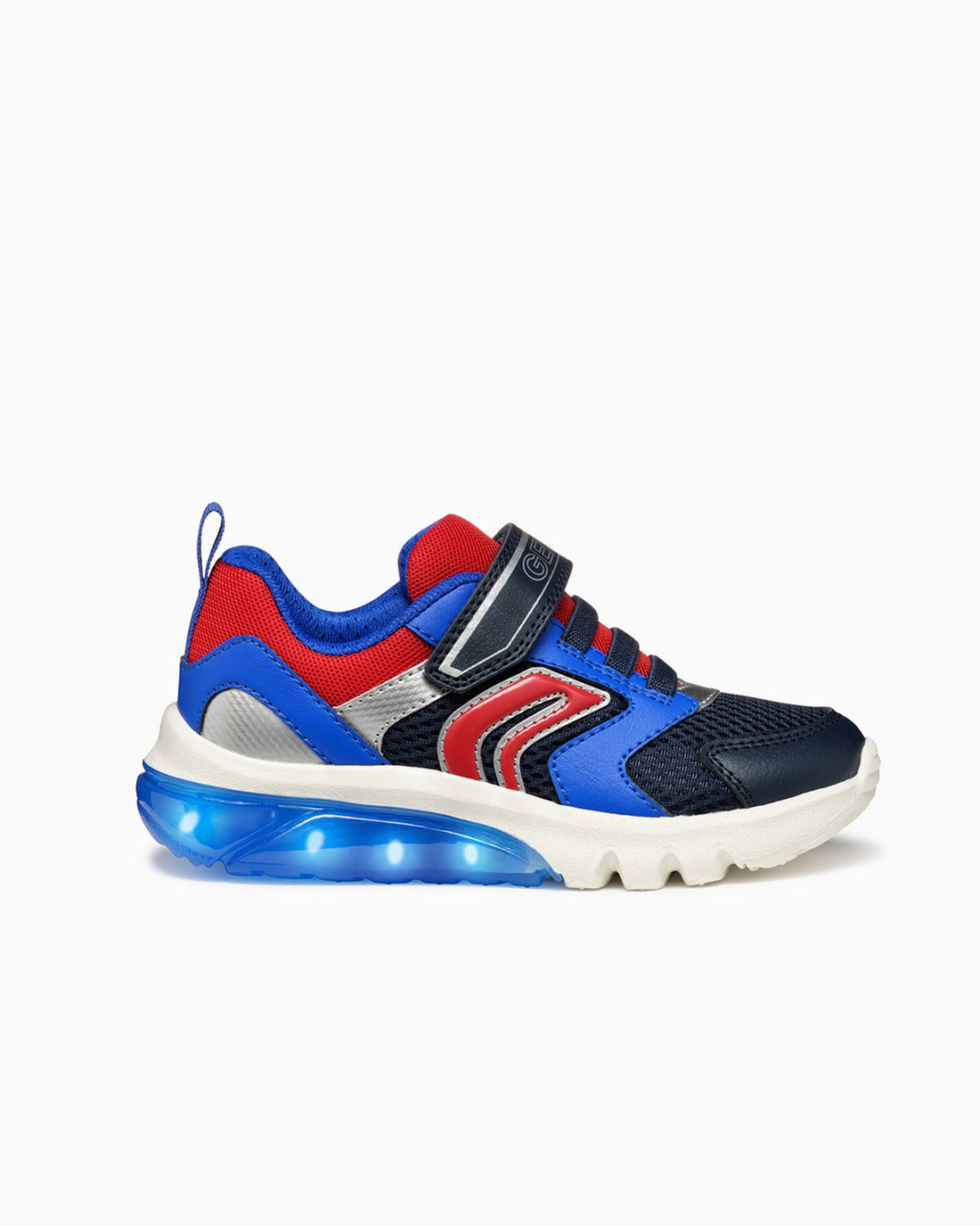 Geox Trainers Geox Ciberdron Light Up Boys Trainers in Navy/ Dark Red