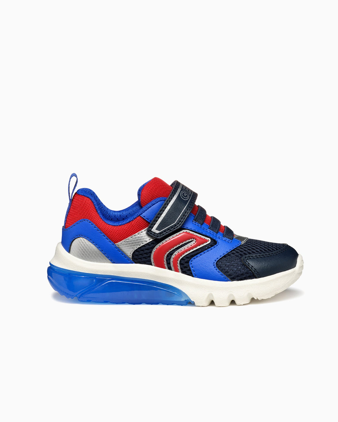 Geox Trainers Geox Ciberdron Light Up Boys Trainers in Navy/ Dark Red