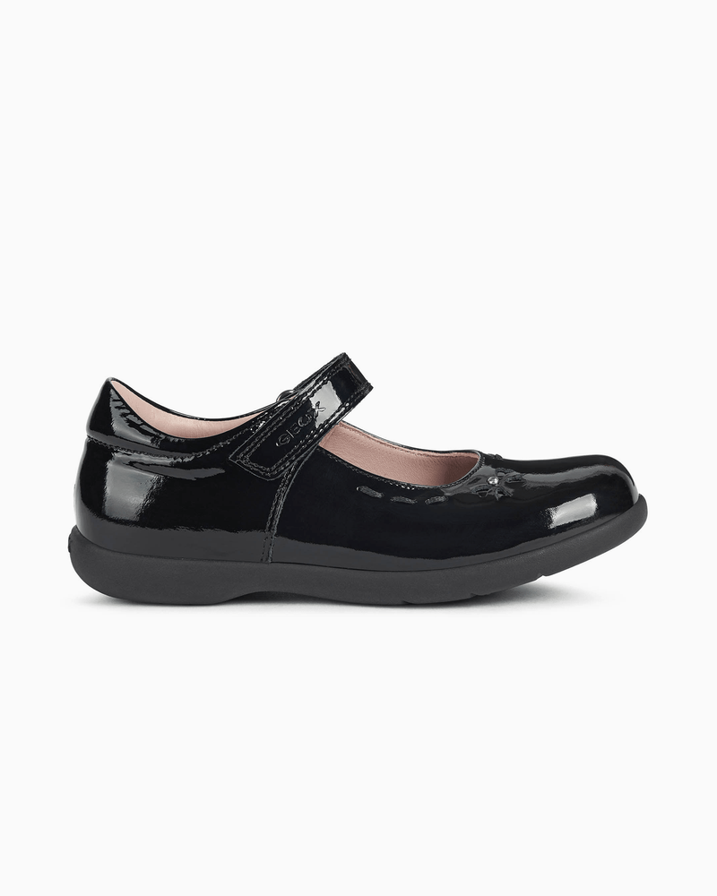 Geox School Shoes Geox Naimara Mary Jane Girls School Shoes in Patent Black