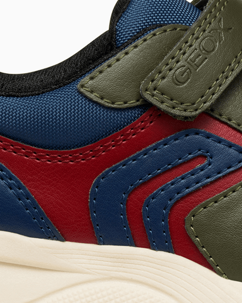 Geox Trainers Geox Rooner Boys Trainers in Red/Navy