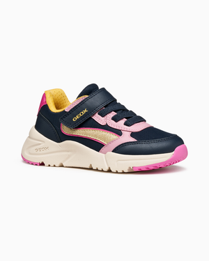 Geox Wellington Boots Geox Jr Loftus Trainers in Navy/Rose
