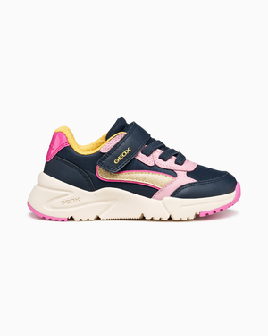 Geox Wellington Boots Geox Jr Loftus Trainers in Navy/Rose