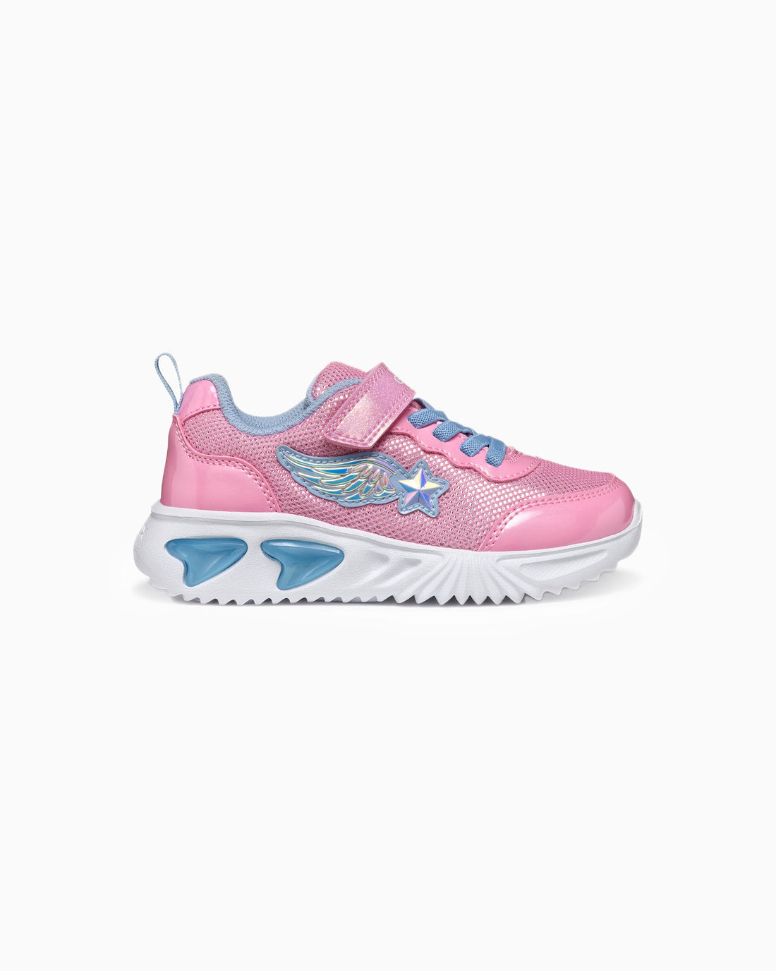 Geox Trainers Geox Assister Light Up Girls Trainers in Pink/Light Sky