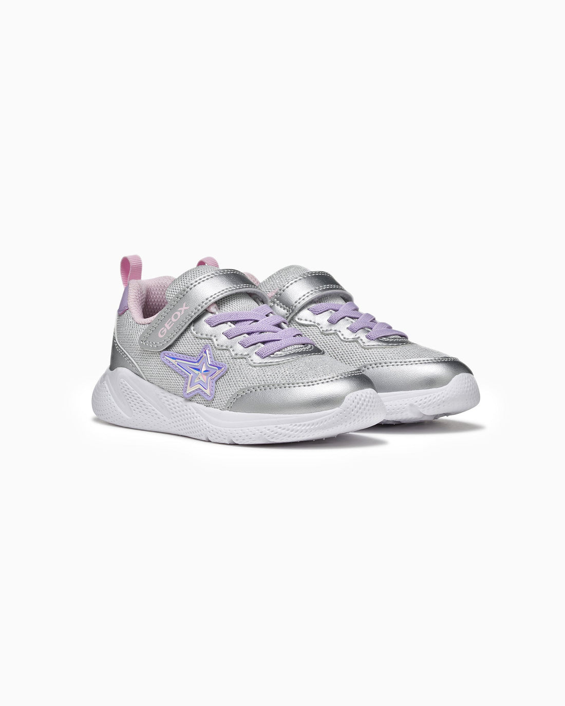 Geox Trainers Geox Sprintye Girls Trainers in Silver/Lilac