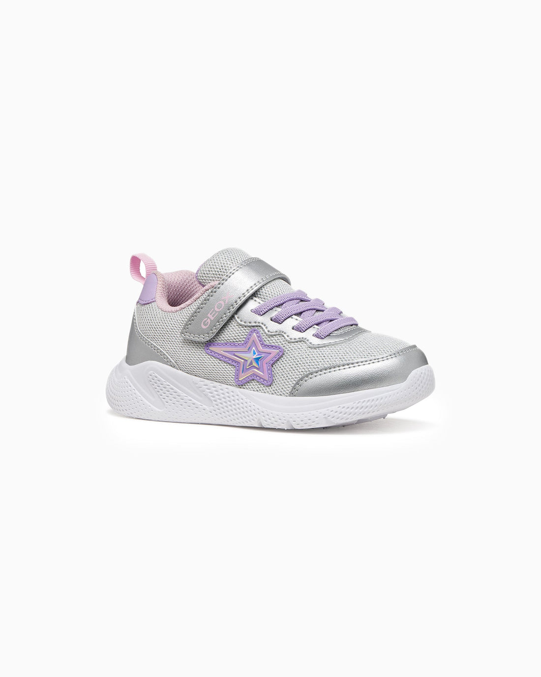 Geox Trainers Geox Sprintye Girls Trainers in Silver/Lilac