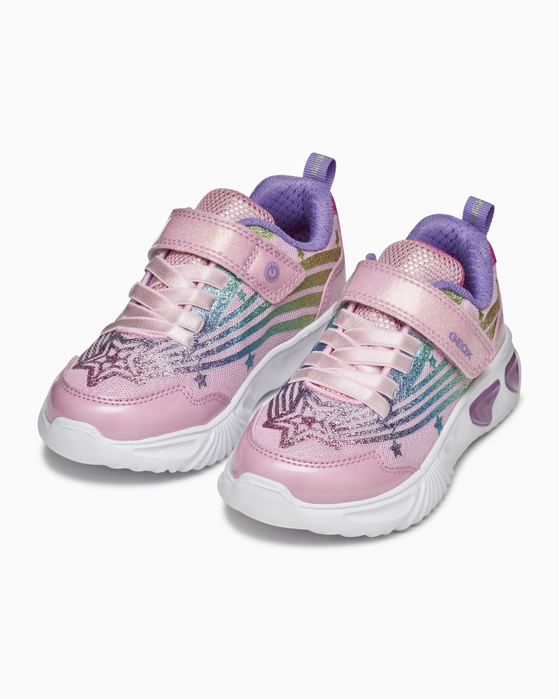 Geox Trainers Geox Assister Light Up Girls Trainers in Pink