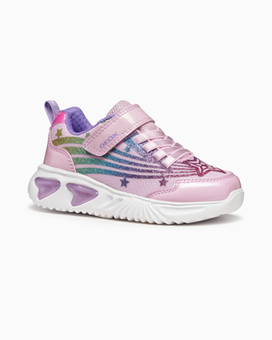 Geox Trainers Geox Assister Light Up Girls Trainers in Pink