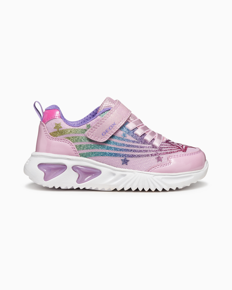 Geox Trainers Geox Assister Light Up Girls Trainers in Pink
