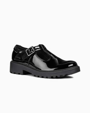 Geox School Shoes Geox Casey Girls School Shoes in Patent Black