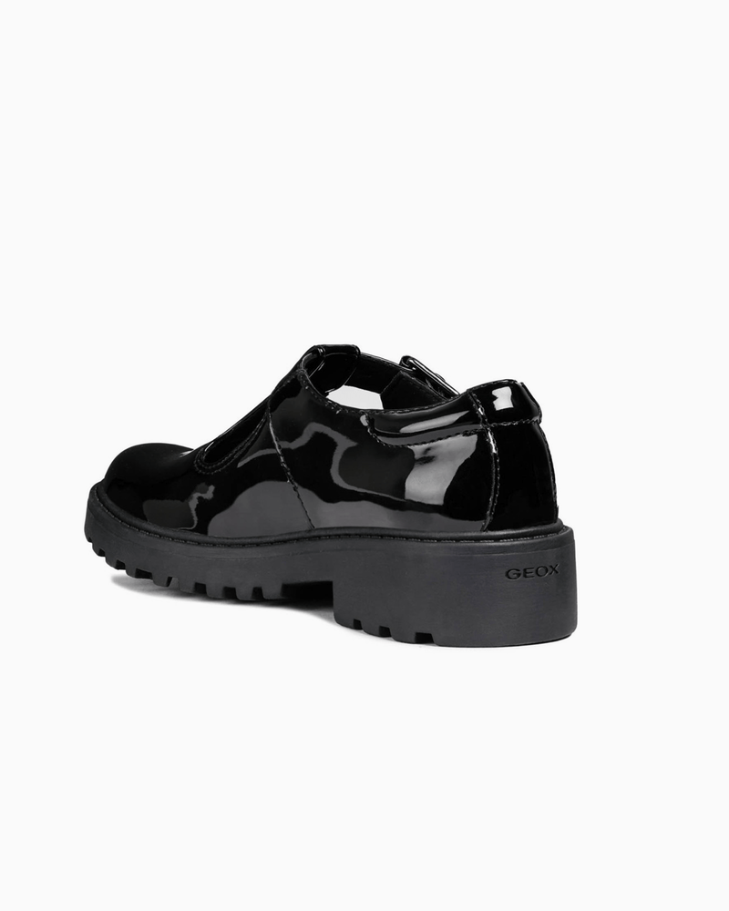 Geox School Shoes Geox Casey Girls School Shoes in Patent Black