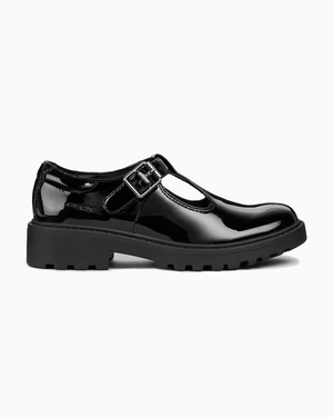 Geox School Shoes Geox Casey Girls School Shoes in Patent Black