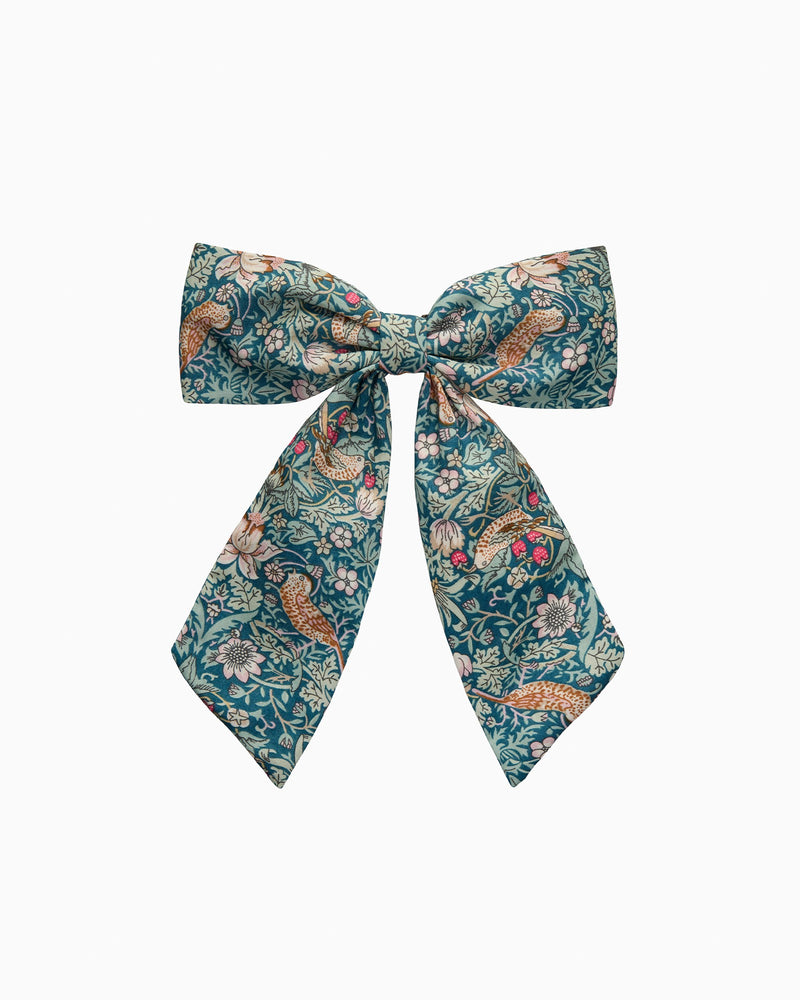 Lily Rose Clip Large Bow Hair Clip in Strawberry Thief