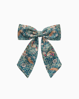 Lily Rose Clip Large Bow Hair Clip in Strawberry Thief