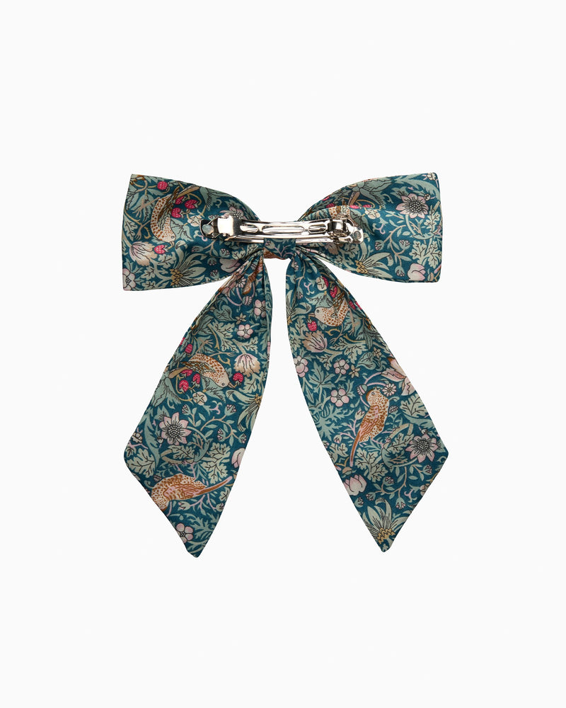 Lily Rose Clip Large Bow Hair Clip in Strawberry Thief