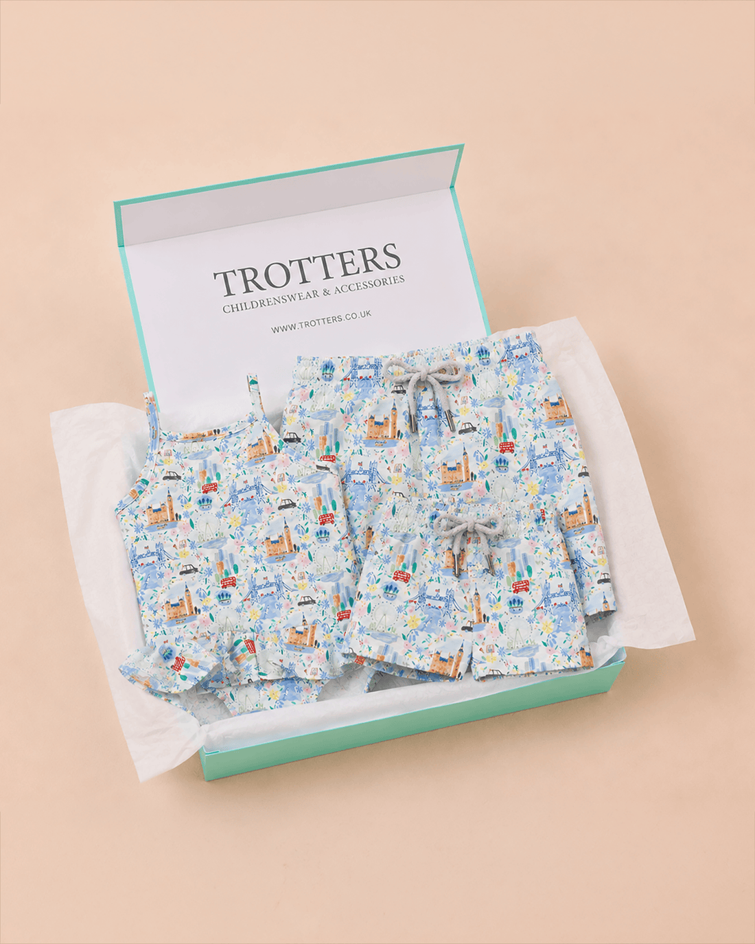 Trotters Childrenswear Gift Set Daddy & Me Baby London Scenes Swimwear Gift Set